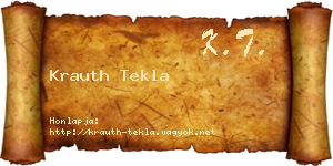 Krauth Tekla névjegykártya